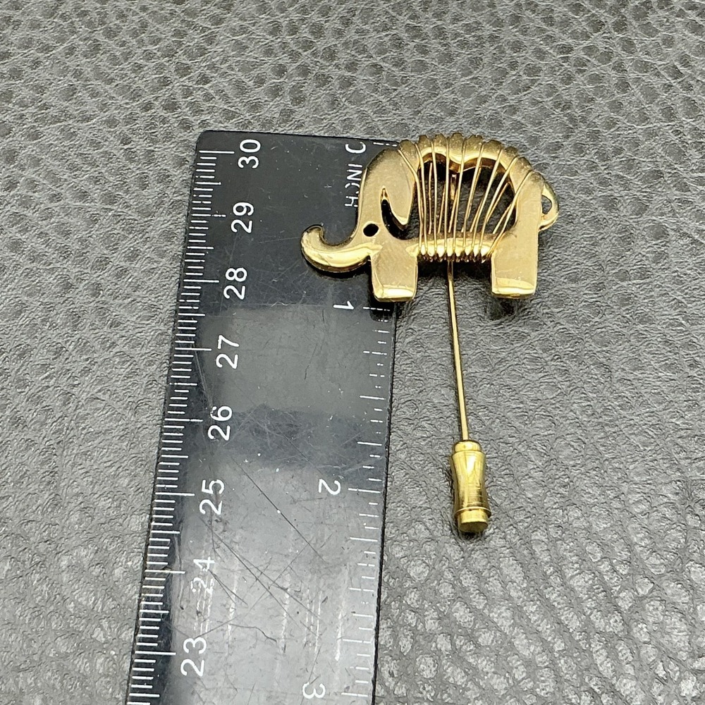 Vintage Napier Elephant Stick Pin Gold Tone Lapel Hat Animal Costume Jewelry - Picture 3 of 7
